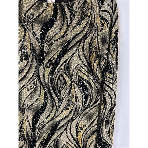 C.L.O.T.H.E.S. Black and Gold lightweight knit top  Size SMALL Metallic accent - Picture 4 of 10